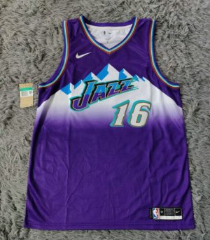 NBA 16 Simone Fontecchio Jazz Maillot Retro Violet